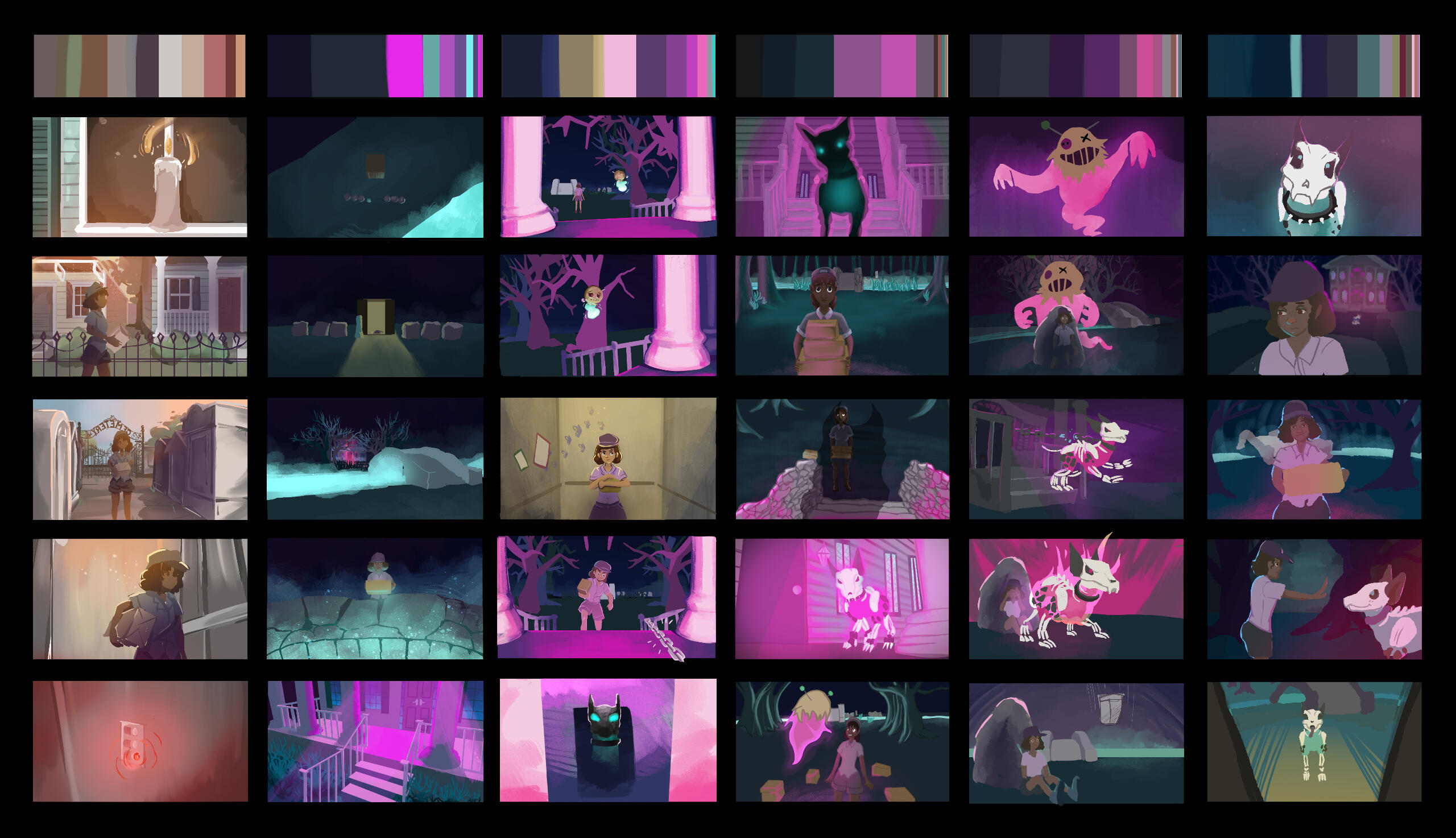 Color Keys from Delivery. I worked on the 2nd column from the left